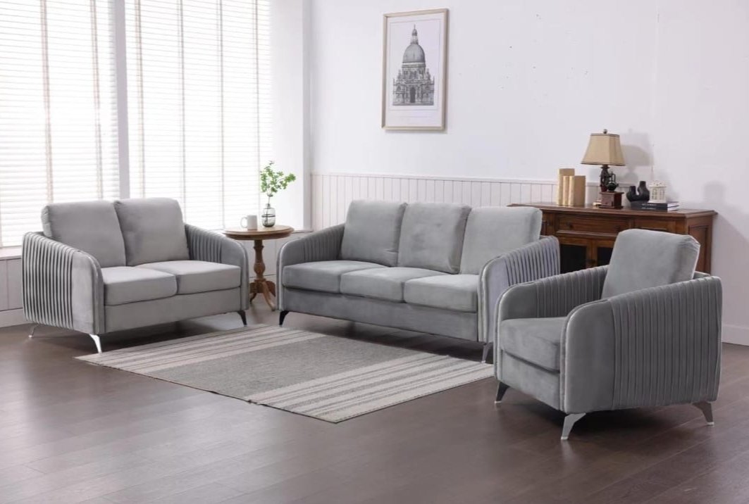 Juego de Sala Velvet Gris - Modelo: 2586
